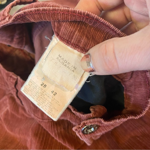 Dolce & Gabbana D&G Corduroy Pants Straight Leg Red Maroon Vintage Look 28 42 - Picture 10 of 13